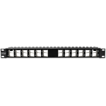Patch Panel ecranat 24 porturi blank keystone inclinate 1U - TRENDnet