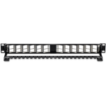 Patch Panel ecranat 24 porturi blank keystone inclinate 1U - TRENDnet - imagine 2
