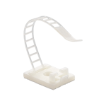 Suport plastic ajustabil pentru prindere cabluri, ALB, 25x18 mm, autoadeziv, 100 buc