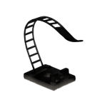Suport plastic ajustabil pentru prindere cabluri, NEGRU, 25x18 mm, autoadeziv, 100 buc