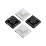 Suport plastic prindere coliere, NEGRU, 19x19 mm, autoadeziv, 100 buc