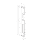 Suport yala electromagnetica de toc, versiune lunga, 250 x 25 x 3 mm, galvanizata - effeff by ASSA ABLOY - imagine 2