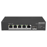 Switch 4xPoE +1xUplink Gigabit, 1xSFP, 60W, PoE watchdog, management - HikVision DS-3T1306P-SI/HS