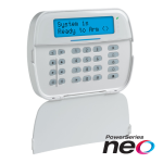 Tastatura LCD cablata, cititor de proximitate, 128 de zone pe fir sau wireless - DSC NEO HS2LCDP