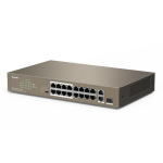 Switch 24 porturi PoE 10/100 Mbps, 2 porturi RJ45 Gigabit, 1 port SFP Gigabit - TENDA