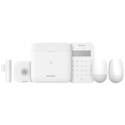 Sistem alarma antiefractie wireless LAN, Wi-Fi, GSM 3/4G, 32 partitii - HikVision DS-PWA96-KIT2-WE