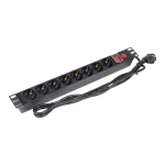 Bara alimentare pentru cabinet, 19 inch, 8 prize schuko ,16A, 3500W, 3x1.5, 2m- OEM PDU-8