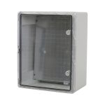Cutie distributie IP65 din ABS gri, usa transparenta, placa metalica, 400x500x240mm - Plastim PP3017