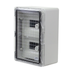 Cutie modulara IP65 din ABS gri, usa transparenta, 2 x 9 module, 250x350x150mm - Plastim PP3112
