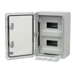 Cutie modulara IP65 din ABS gri, usa transparenta, 2 x 9 module, 250x350x150mm - Plastim PP3112 - imagine 2