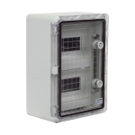 Cutie modulara IP65 din ABS gri, usa transparenta, 2 x 9 module, 250x350x150mm - Plastim PP3112 - imagine 5