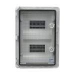 Cutie modulara IP65 din ABS gri, usa transparenta, 2 x 9 module, 250x350x150mm - Plastim PP3112 - imagine 6
