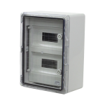 Cutie modulara IP65 din ABS gri, usa transparenta, 2 x 12 module, 300x400x170mm - Plastim PP3114