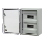 Cutie modulara IP65 din ABS gri, usa transparenta, 2 x 12 module, 300x400x170mm - Plastim PP3114 - imagine 4