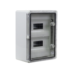 Cutie modulara IP65 din ABS gri, usa transparenta, 2 x 12 module, 300x400x170mm - Plastim PP3114 - imagine 5