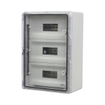 Cutie modulara IP65 din ABS gri, usa transparenta, 3 x 15 module, 350x500x190mm - Plastim PP3116