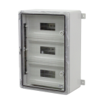 Cutie modulara IP65 din ABS gri, usa transparenta, 3 x 15 module, 350x500x190mm - Plastim PP3116 - imagine 3