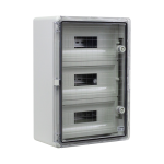 Cutie modulara IP65 din ABS gri, usa transparenta, 3 x 15 module, 350x500x190mm - Plastim PP3116 - imagine 5