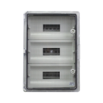 Cutie modulara IP65 din ABS gri, usa transparenta, 3 x 15 module, 350x500x190mm - Plastim PP3116 - imagine 6