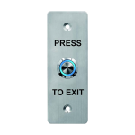 Buton de ieșire inox, montaj îngropat, LED albastru/verde, NO/NC/COM, 115x40 mm - CSAccess CSB-408L