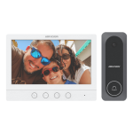 Kit videointerfon analogic, ecran 7inch, IR, conectare 4 fire pentru 1 familie - HikVision-DS-KIS212