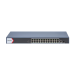 Switch 24 porturi PoE Gigabit, 1 port SFP Gigabit, 1 port RJ45 Gigabit, 1U, management - HIKVISION
