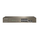 Switch 8 porturi PoE Gigabit, 1 port RJ45 Gigabit, 1 port SFP Gigabit, 1U, L3 Management - IP-COM