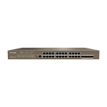 Switch 24 porturi PoE Gigabit, 4 porturi SFP Gigabit, 1 port consola,1U, L3 Management - IP-COM