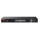 Switch 16 porturi Gigabit PoE, 2 x RJ45 Gigabit Uplink, 2 x SFP Gigabit, 1U - IP-COM