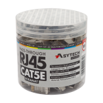 Mufa RJ45 UTP, 8 pini auriti,Cat.5e, cu trecere,borcan 100 buc- ASYTECH Networking RJ45M-CAT5-EZ-JAR