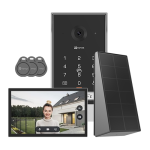 Kit video-interfon, Monitor tactil 7 inch, camera 2K, IR 5m, SDcard, Wi-Fi5, Panou Solar - EZVIZ