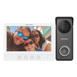 Kit videointerfon 4 fire 1 familie cu unitate exterioara aparenta si ecran interior 7 inch - HikVision DS-KIS213(B) - imagine 2