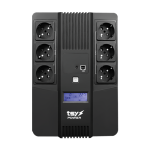 UPS TSY Power 600VA/360W, LCD, AVR, 6 prize Schuko, RJ45, USB-B Management - TSY Power TSY-D-0K6-LCD