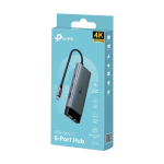 Hub USB-C 6-in-1, 1 x USB-C PD 100W, 1 x USB-C, 2 x USB-A, 1 x HDMI 4K@60Hz, 1 x RJ45 1G - TP-Link - imagine 2