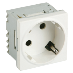 Priza modulara schuko cu impamantare, alb - DLX