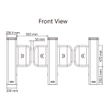 Poarta acrilica, 65 cm pentru poarta batanta DS-K3B501SX - HIKVISION - imagine 2