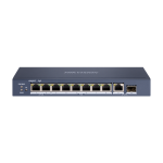 Switch 8 PoE + 1 Uplink , 2 × Gigabit Hi-PoE ports Max. 90 W PoE output- HikVision DS-3E0510HP-E