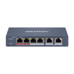 Switch 4 PoE +2 Uplink 100Mbps, 60W, 300m, management - HikVision DS-3E1106HP-EI