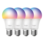 Set 4 becuri smart Wi-Fi, RGB, intensitate ajustabila, 2700-6500K, 806 lm, E27 - TP-Link Tapo