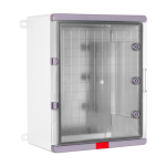 Cutie distributie IP67 din ABS gri, usa transparenta, placa metalica, 400x500x240 mm