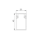 Canal cablu perforat 25x40 mm, cu capac, 2m - DLX - imagine 2
