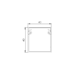 Canal cablu perforat 40x40 mm, cu capac, 2m - DLX - imagine 2