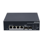 Switch industrial 4 x 1G PoE, 2 x SFP 1G, RS485, Alimentare prin panou solar, Management - HIKVISION