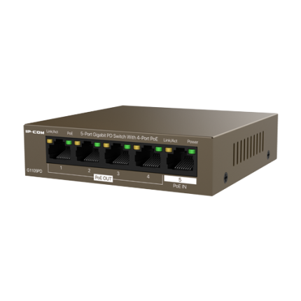 Switch 4 porturi PoE output, 1 port PoE input Gigabit - TENDA TND-TEG1105PD