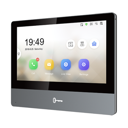 Post interior videointerfon IP, 7 inch LCD, Wifi, Micro SD, PoE - HikVision DS-KH8350-WTE1
