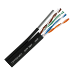 Cablu FTP autoportant cu alimentare 2x1.5, cat 5E, CUPRU 100%, 305m, negru - OEM FTP5E-2x1.50-MESS
