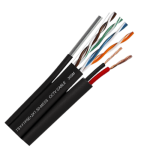 Cablu FTP autoportant cu alimentare 2x1.5, cat 5E, CUPRU 100%, 305m, negru - OEM FTP5E-2x1.50-MESS - imagine 2