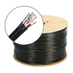 Cablu FTP autoportant cu alimentare 2x1.5, cat 5E, CUPRU 100%, 305m, negru - OEM FTP5E-2x1.50-MESS