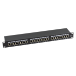Patch panel 1U,FTP Cat6,24 porturi RJ45,ecranare completa, negru - ASYTECH Networking ASY-PP-FTP6-24