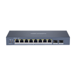 Switch 8 porturi PoE Gigabit + Uplink 2 porturi SFP, 120W, Cu management - HikVision DS-3E1510P-SI